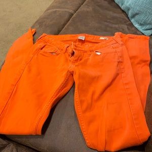 Orange super skinny jeans